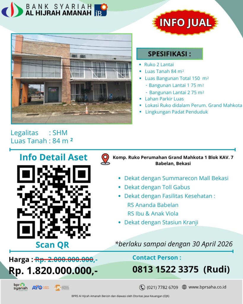 Ruko grand mahkota kav7 babelan