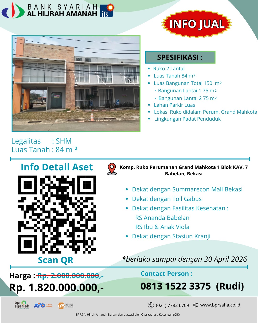 Ruko grand mahkota kav7 babelan